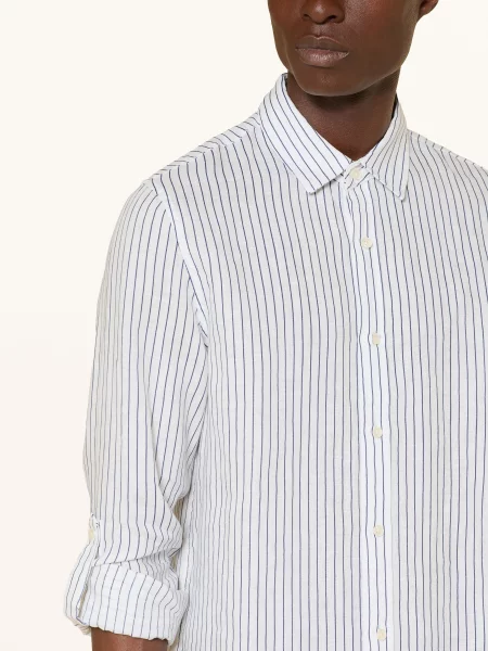 Scotch & Soda Lněná Košile Regular Fit / tmavě modrá bílá
