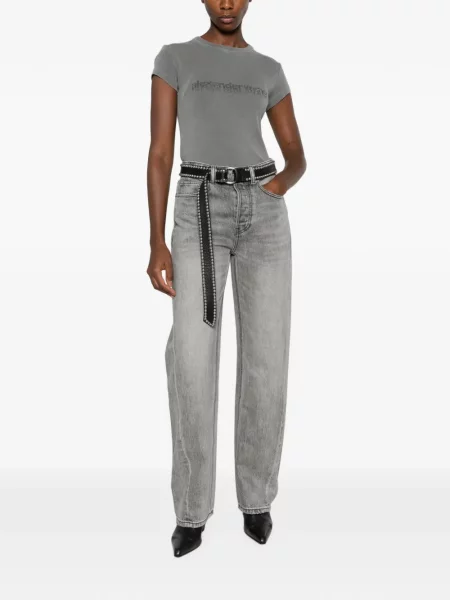 Blugi cu picior larg Alexander Wang cu imagine gri