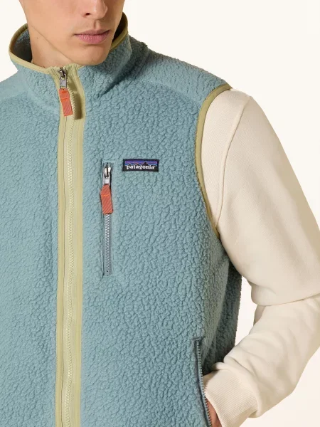 Patagonia Fleecová Vesta Retro Pile tyrkysová / světle zelená
