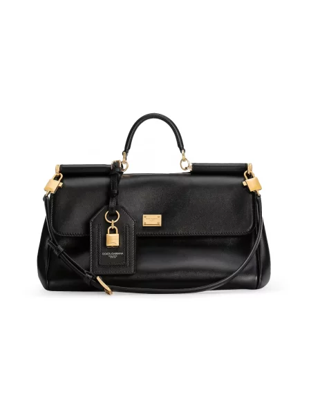 Torebka Dolce And Gabbana skórzana retro czarna