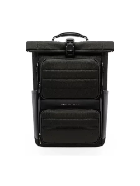 Torba na laptopa Piquadro skórzana kolarska czarna