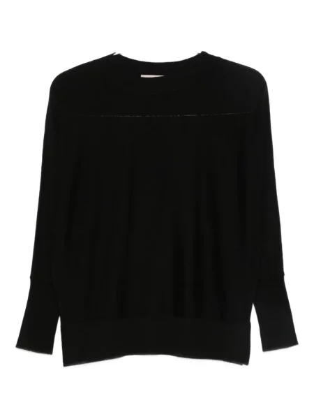 Pulover Purotatto cu decolteu rotund negru