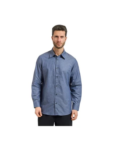 Armani Exchange Koszule Mężczyzna L Cotton Shirt niebieski