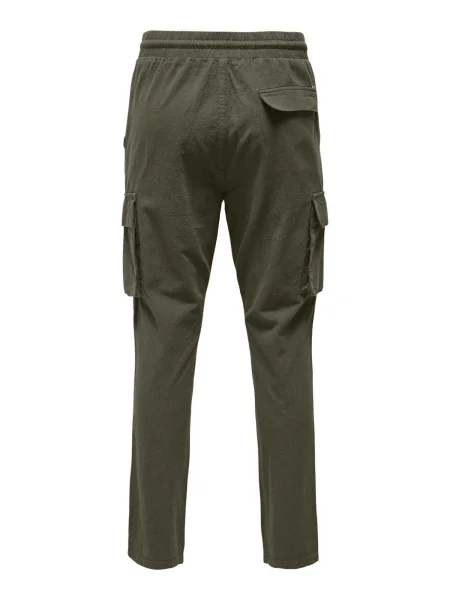Only & Sons Pantaloni cu LINUS oliv