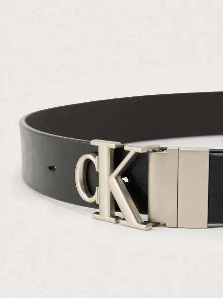 Opasok Calvin Klein Ck Buckle Tumbled Adj/Rev čierna