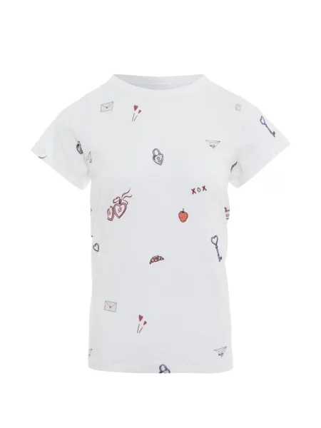 Tricou Rag & Bone cu imagine alb