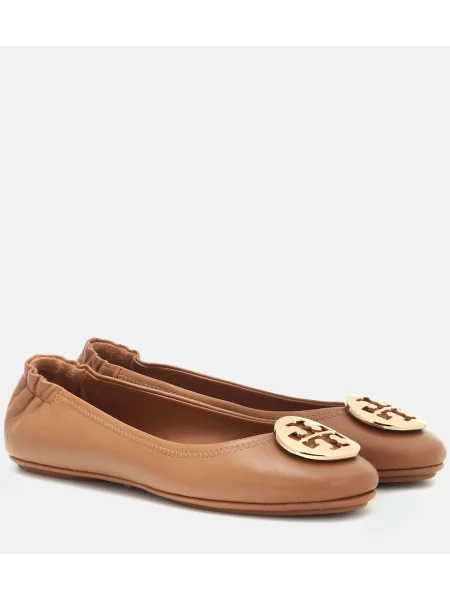 Balerini Tory Burch din piele maro
