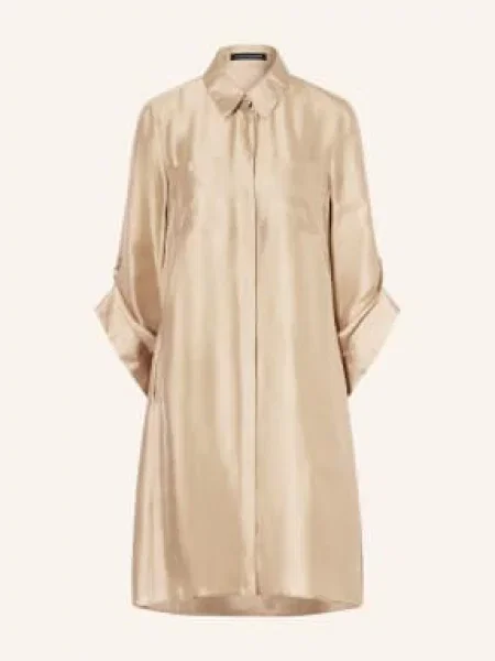 Luisa Cerano Sukienka Koszulowa Z Satyny beige beżowa