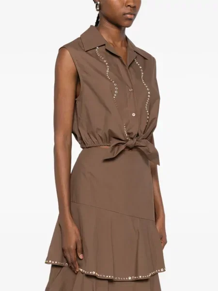 Koszula Sandro wiązana brązowa