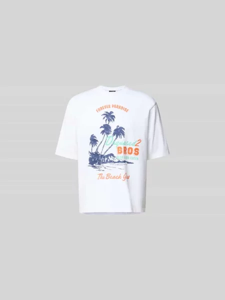 T-shirt o kroju loose fit z czystej bawełny Dsquared2 biała