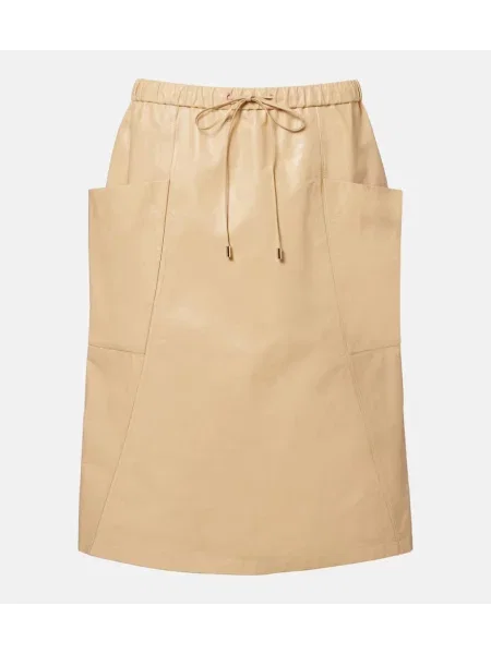 Fustă din piele Alaïa bej