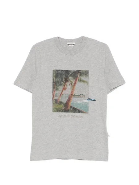 Tricou Jacob Cohën cu imagine cu decolteu rotund gri
