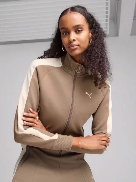 Кофта PUMA T7 Always On тауп поліестер/бавовна