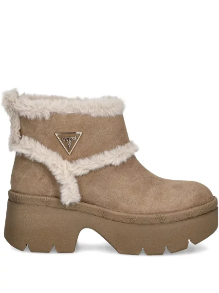 Blană artificială cizme scurte Guess maro
