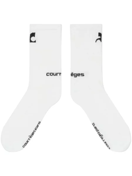 Skarpety Courreges z nadrukiem białe