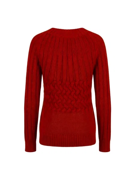 Sweter Moorer z okrągłym dekoltem czerwony