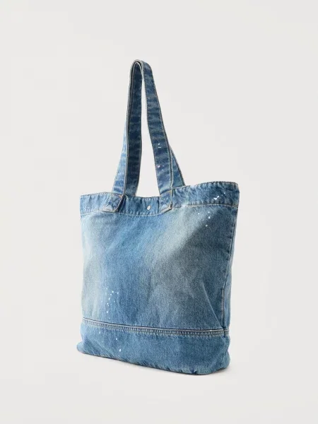 Geantă Carhartt WIP Denim Tote Blue Destroy Wash Splatter Universal albastru
