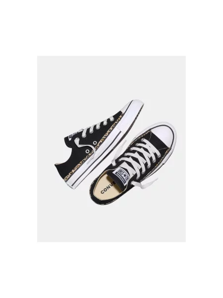 Pantofi Converse cu model leopard negru