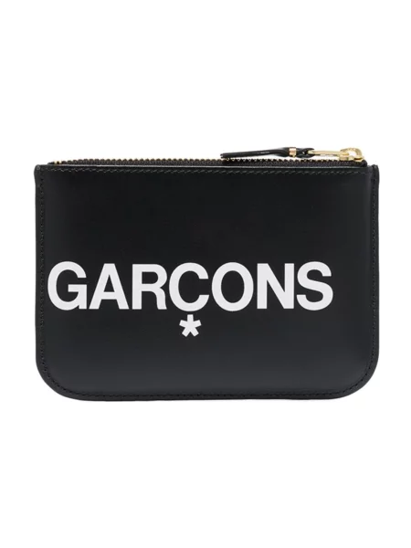 Portfel Comme Des Garcons skórzany z logo czarny