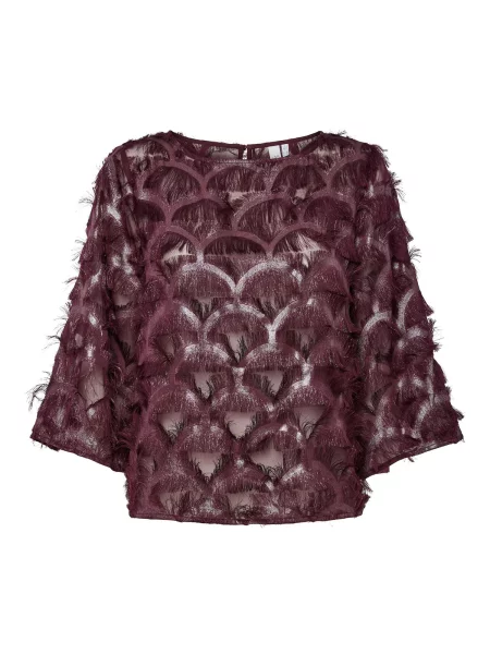 YAS Bluză YASPazilla burgundy roșu