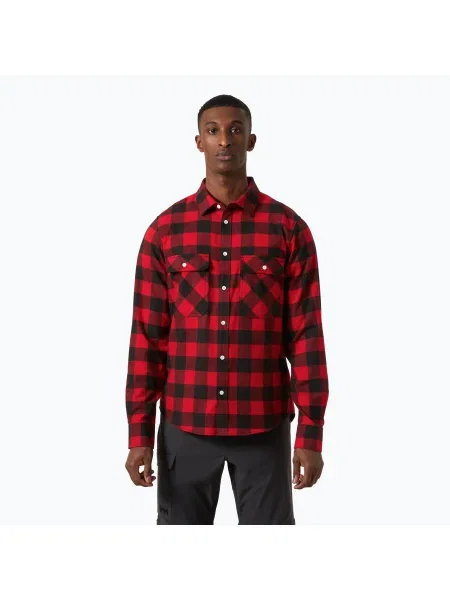 Cămașă pentru bărbați Helly Hansen Lokka Organic Flannel red buffalo check roșu