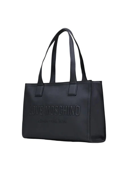 Lniana torebka Love Moschino czarna