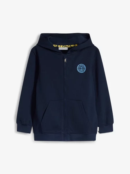 Bluza z kapturem marki Lurchi z miękkiej bawełny organicznej niebieska