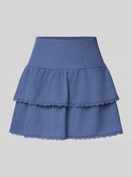 Spódnica mini z efektem stopniowania i koronką Review