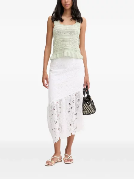 Fustă midi Guess alb