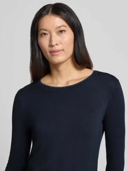 Sweter z mieszanki model Maglia Chiusa' Liu Jo White granatowy