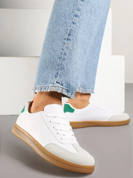 Sneakersy Tenisówki Ozdobione Perforacją Reissara białe