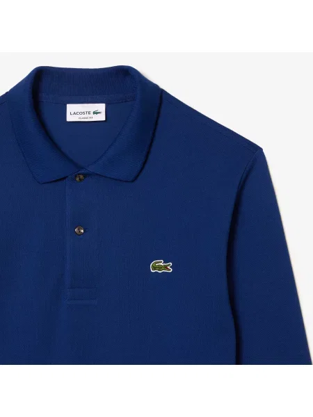 Lacoste Koszulka Polo Z Długim Rękawem Classic Fit Ciemnoniebieska niebieski
