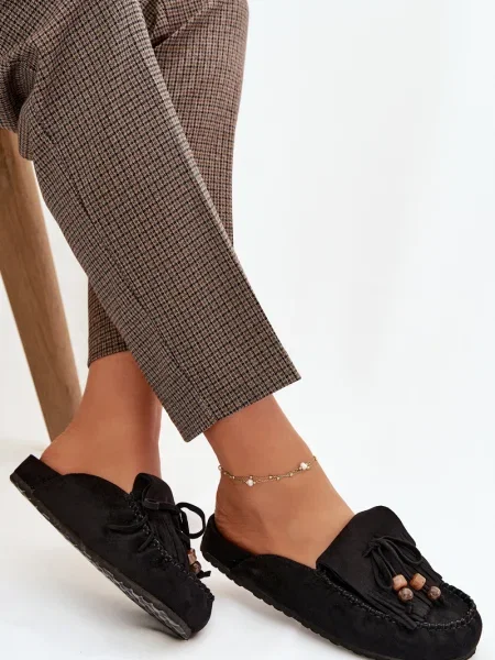 Pantofle Boto s korálky černé