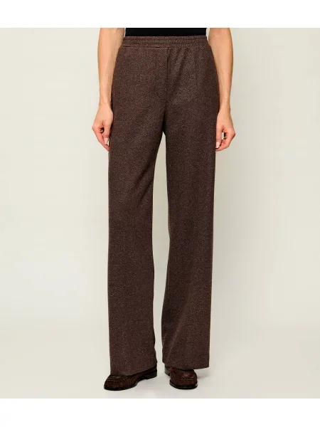Weekend MaxMara Pantaloni Wkdeditta | Relaxed fit cu adaos de lână maro