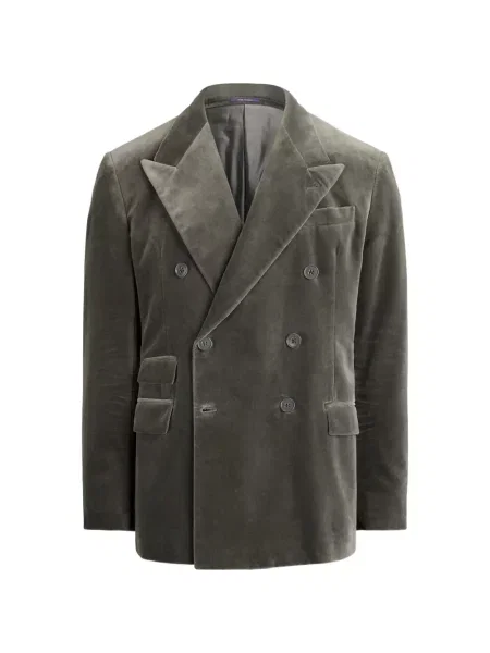 Geacă Ralph Lauren Purple Label cu două rânduri de nasturi gri