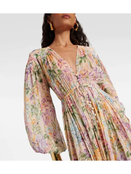 Rochie maxi Zimmermann cu model floral de costum