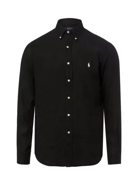 Polo Ralph Lauren koszula lniana Mężczyźni Regular Fit len jednolity S czarny