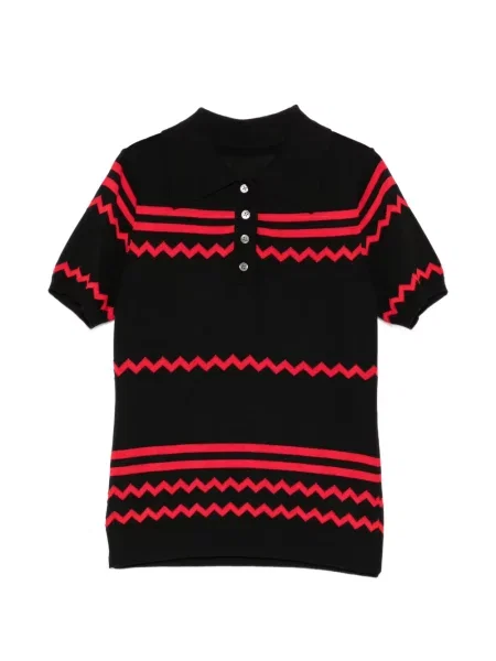 Decupat tricou polo Cynthia Rowley negru