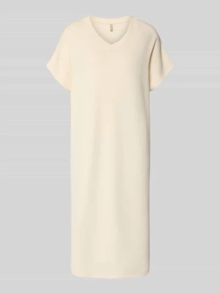 Sukienka t-shirtowa z dekoltem w serek Soyaconcept biała