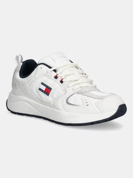 Tenisky Tommy Jeans TJM RUNNER MIX MATERIAL bílá