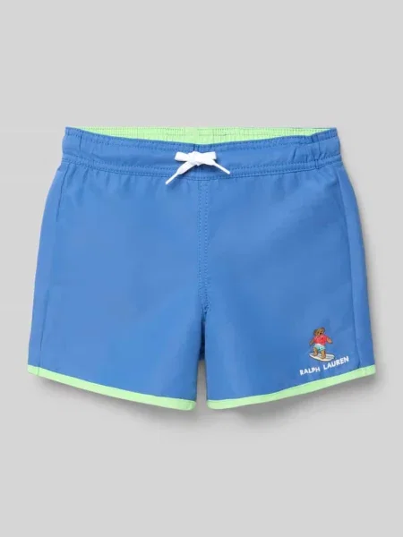 Szorty kąpielowe w kroju regular fit ze sznurkiem w tunelu i z Polo Bear Polo Ralph Lauren niebieska
