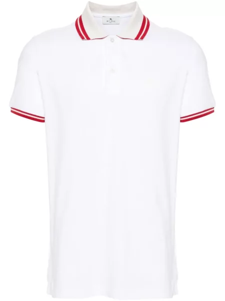 Polo Etro cu broderie alb