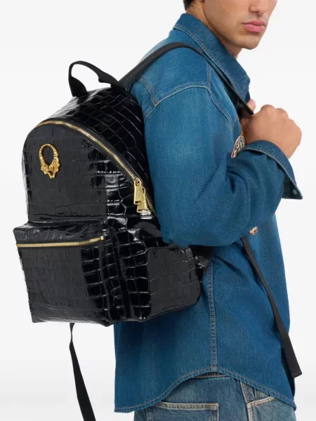 Rucsac Roberto Cavalli cu dungi de tigru negru