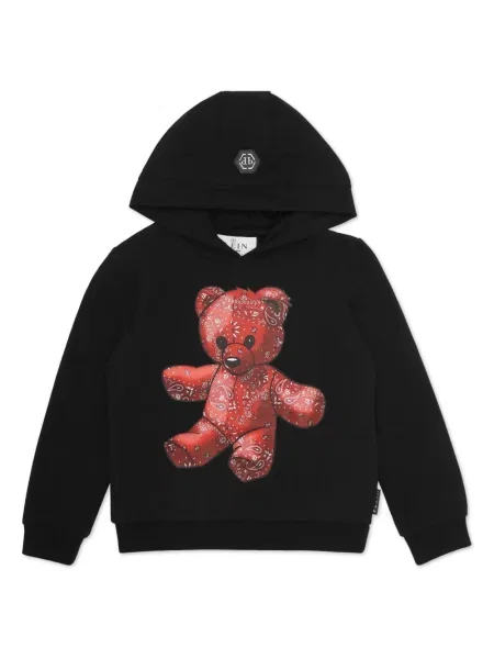 Bluza z kapturem dziecięca Philipp Plein czarna