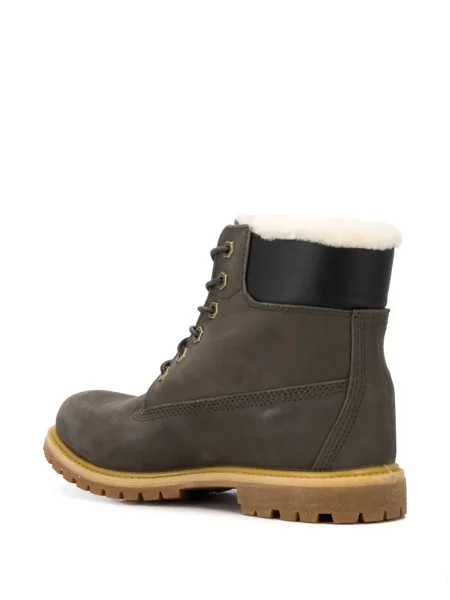 Cizme scurte Timberland cu șireturi din dantelă gri