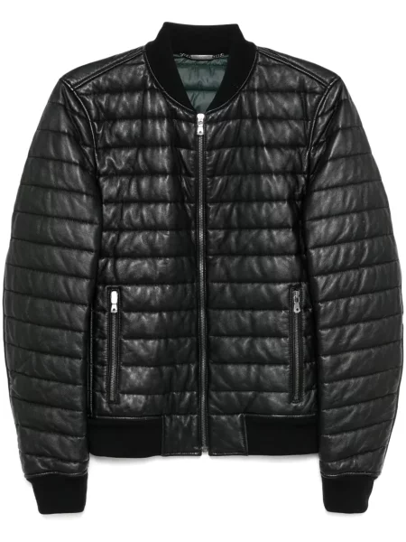 Kožená bunda Dolce & Gabbana Pre-owned černá