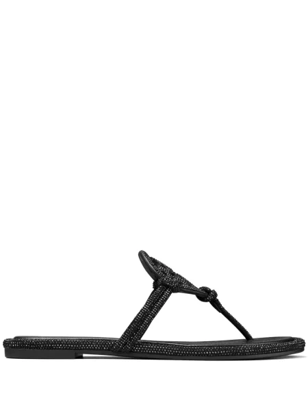 Papuci Tory Burch de cristal negru
