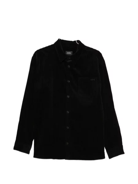 Cămașă A.p.c. de catifea cord negru
