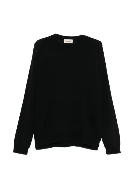Lung pulover Atomo Factory cu decolteu rotund negru