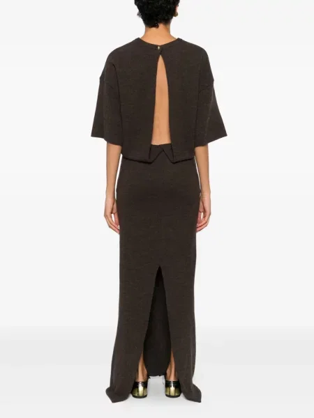 Rochie mini Darkpark scurtă de costum maro